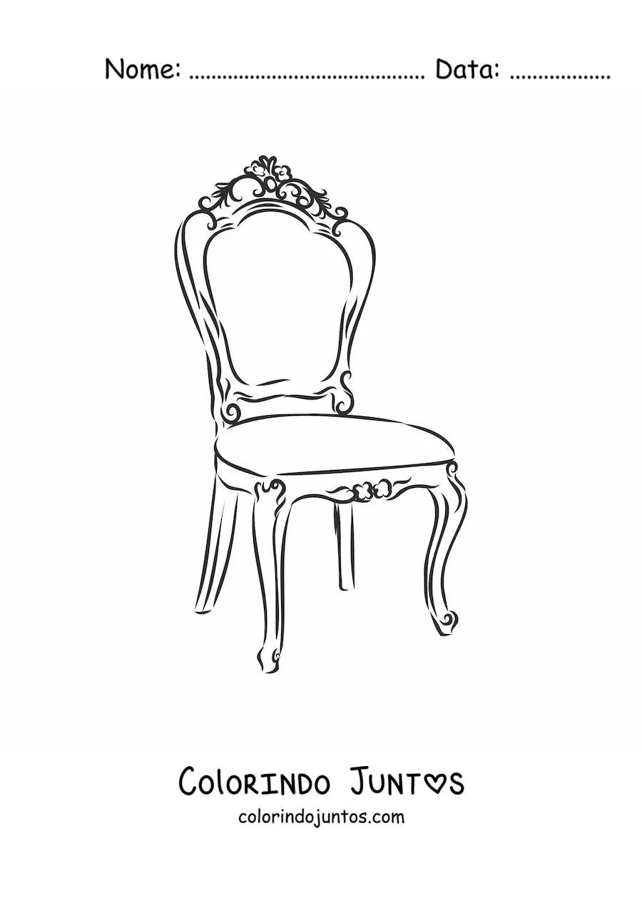 Desenho para colorir de uma cadeira antiga