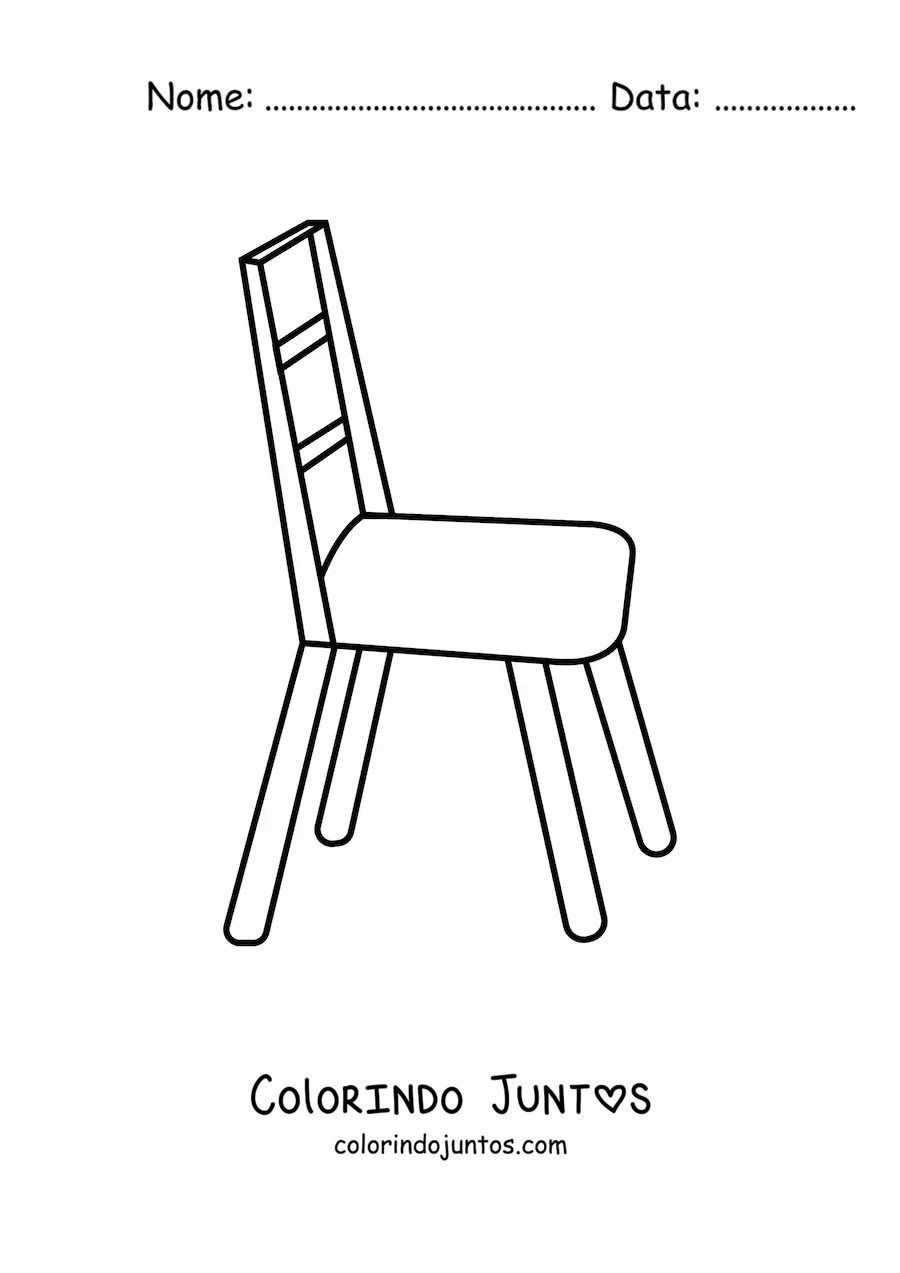 Desenho para colorir de uma cadeira de madeira