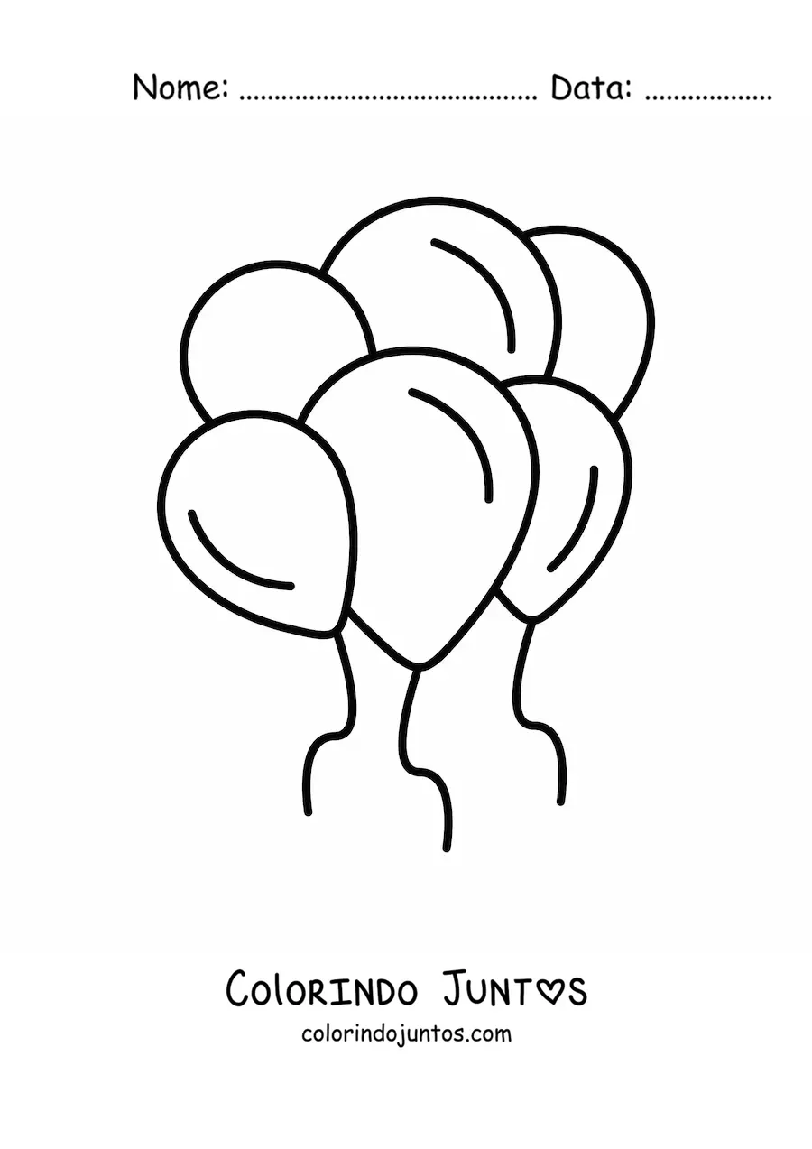 Desenho para colorir de vários balões cheios