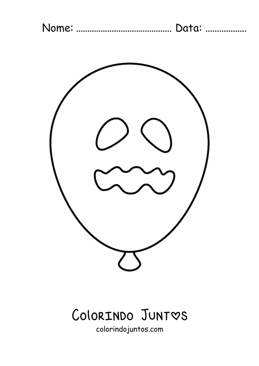 Desenho para colorir de um balão de Halloween