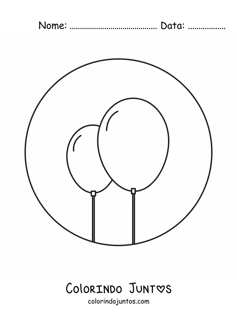Desenho para colorir de dois balões