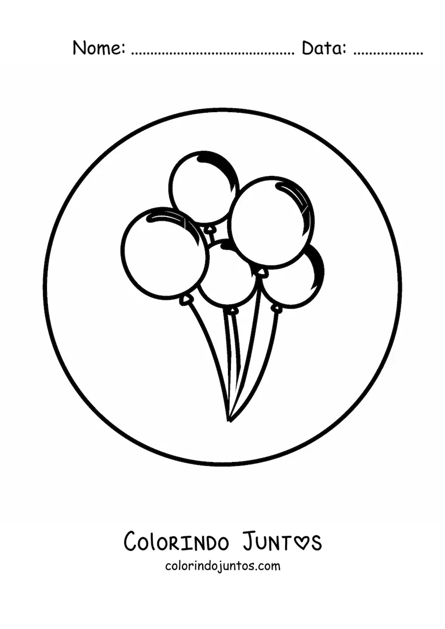Desenho para colorir de vários balões