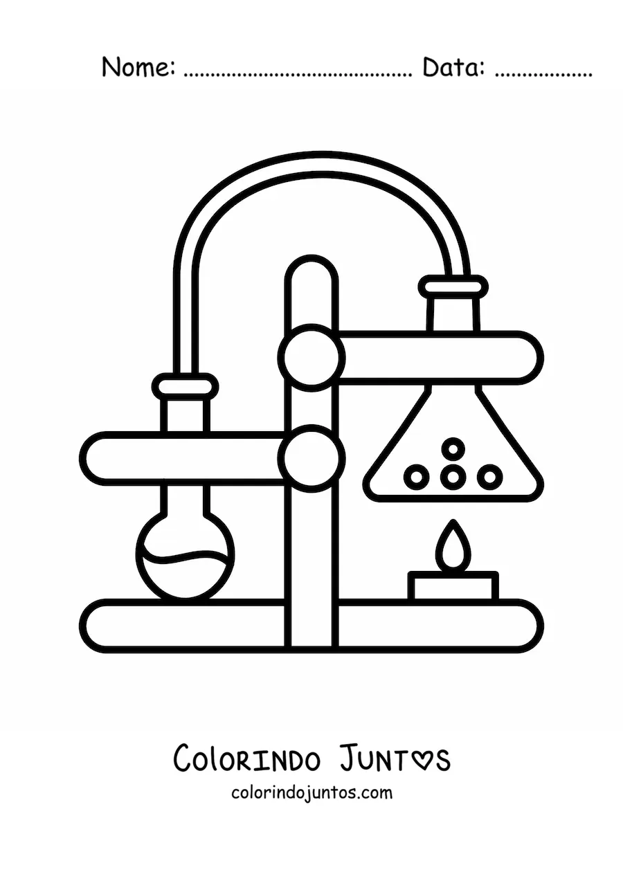 Desenho para colorir do processo de destilação
