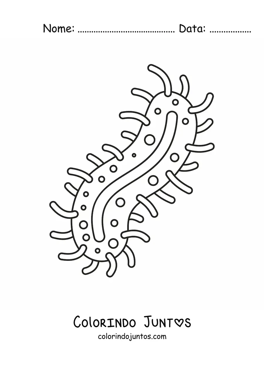 Desenho para colorir de uma bactéria