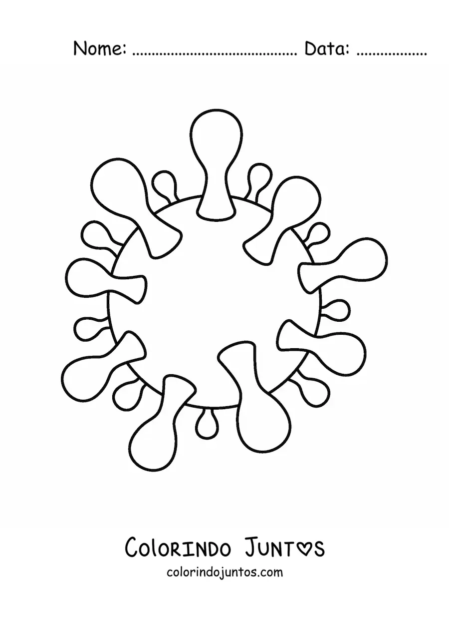 Desenho para colorir de um vírus