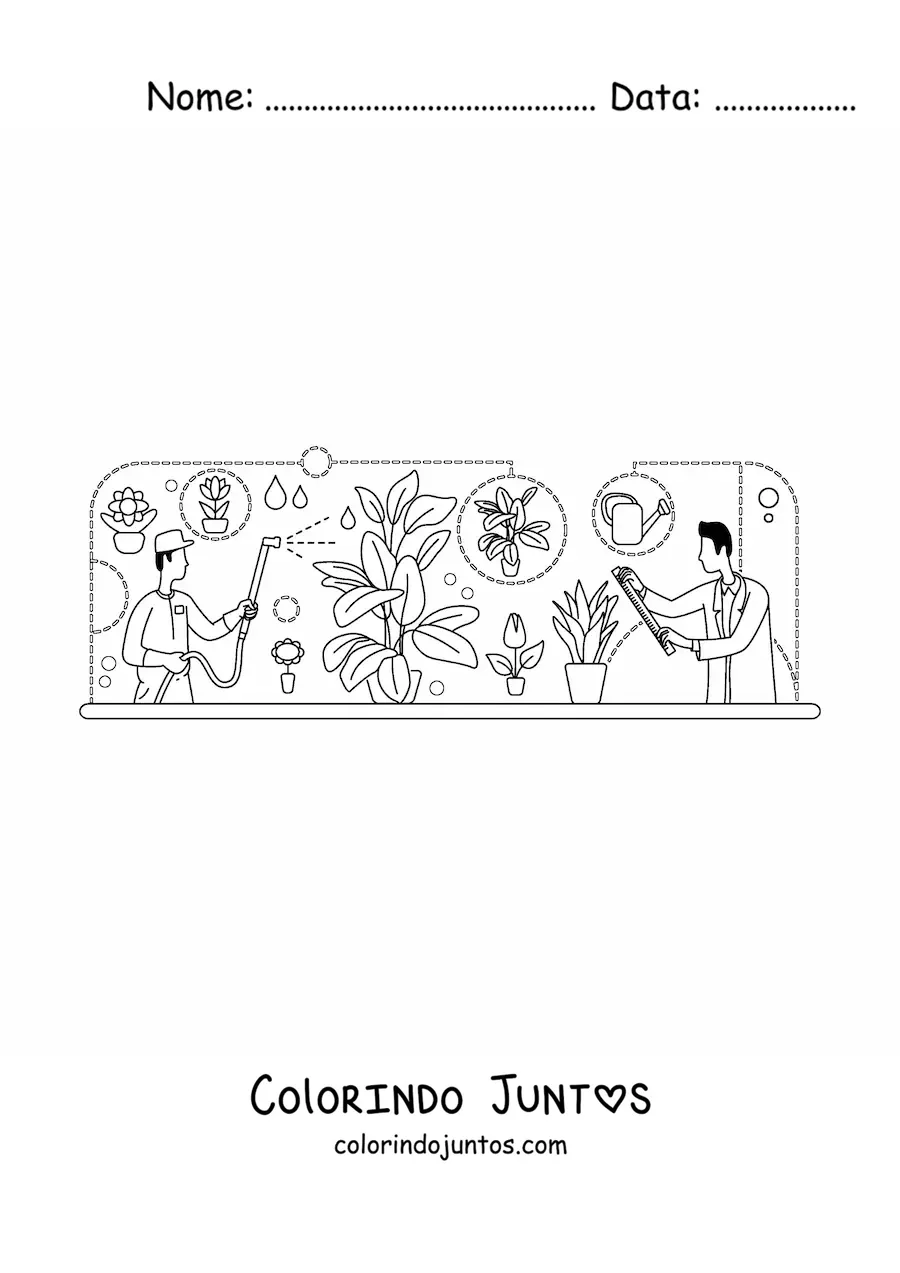 Desenho para colorir da ciência botânica