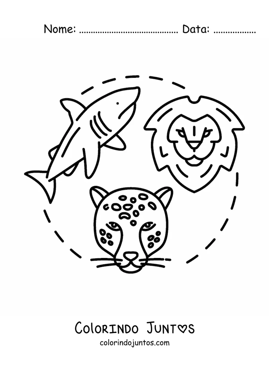 Desenho para colorir dos animais predadores