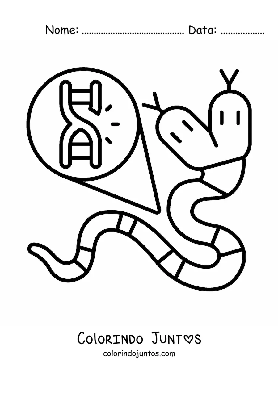 Desenho para colorir de uma mutação genética