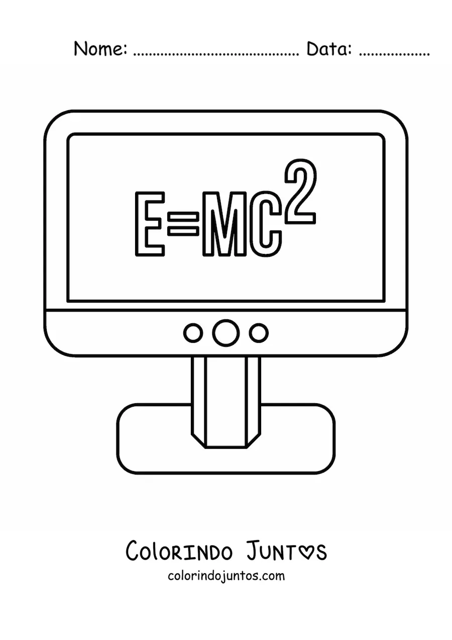 Desenho para colorir da equação da teoria da relatividade