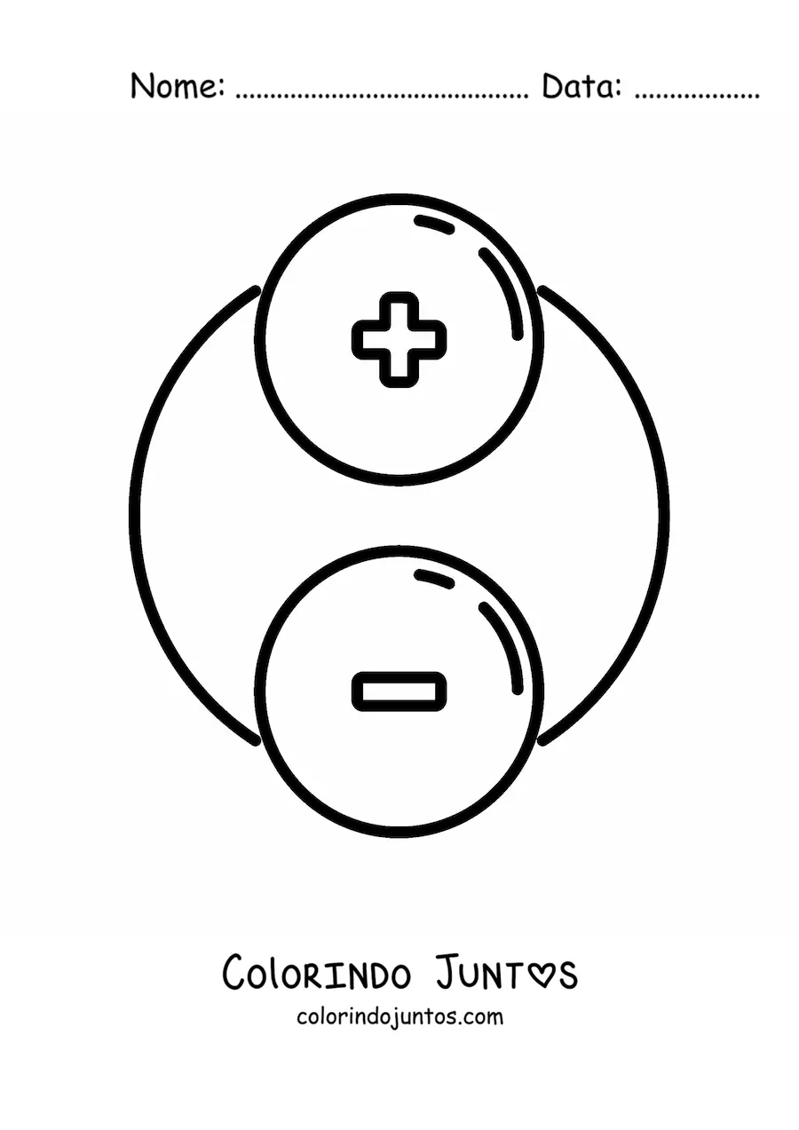 Desenho para colorir do dipolo elétrico