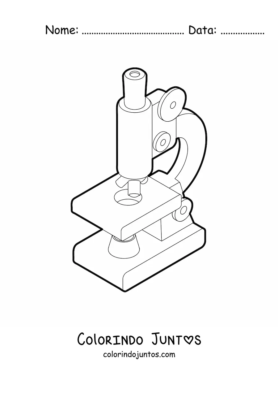 Desenho para colorir de um microscopio