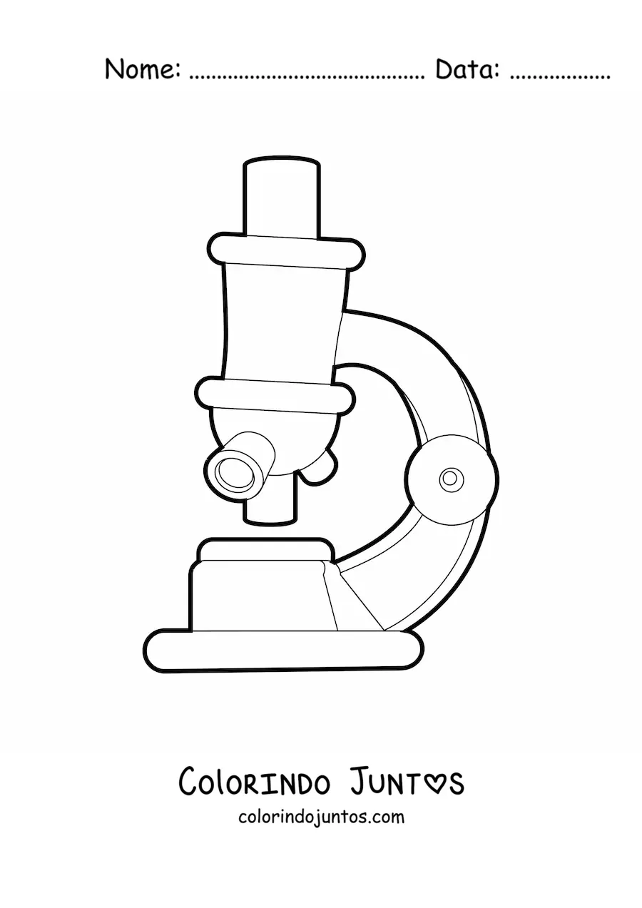 Desenho para colorir de um microscopio optico