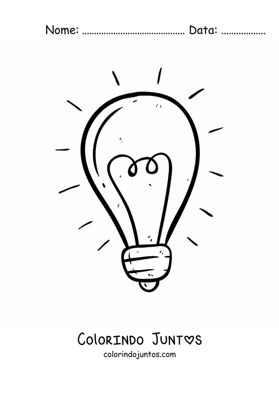 Desenho para colorir de uma lampada