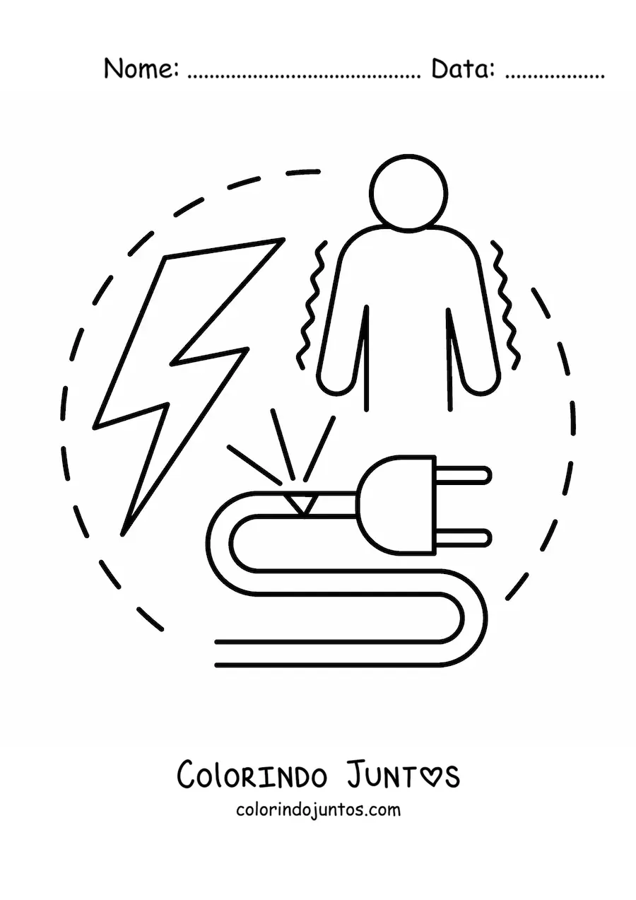 Desenho para colorir dos elementos da corrente eletrica alternada