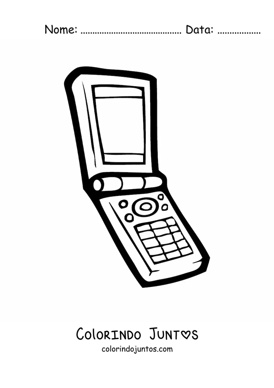 Desenho para colorir de um celular antigo