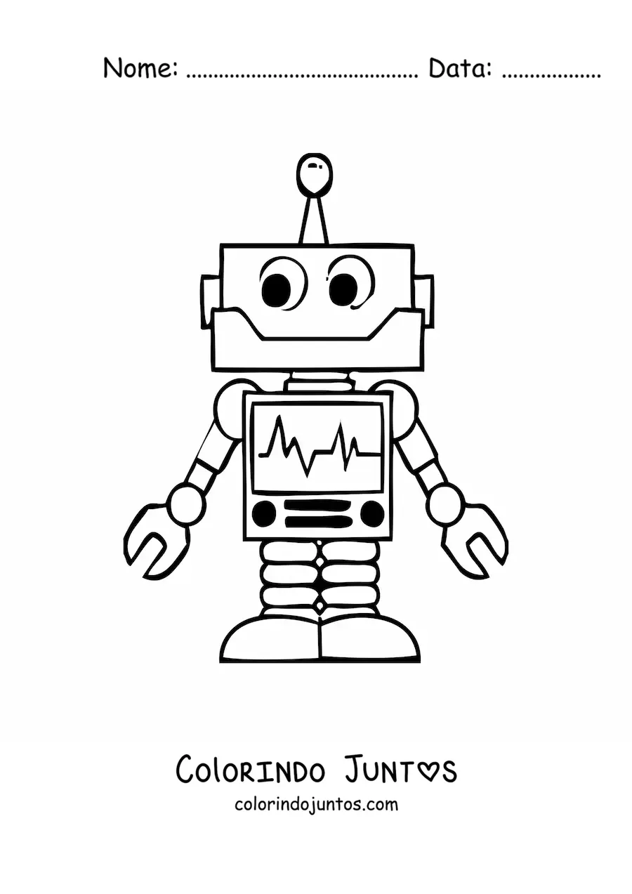 Desenho para colorir de um robo para criancas