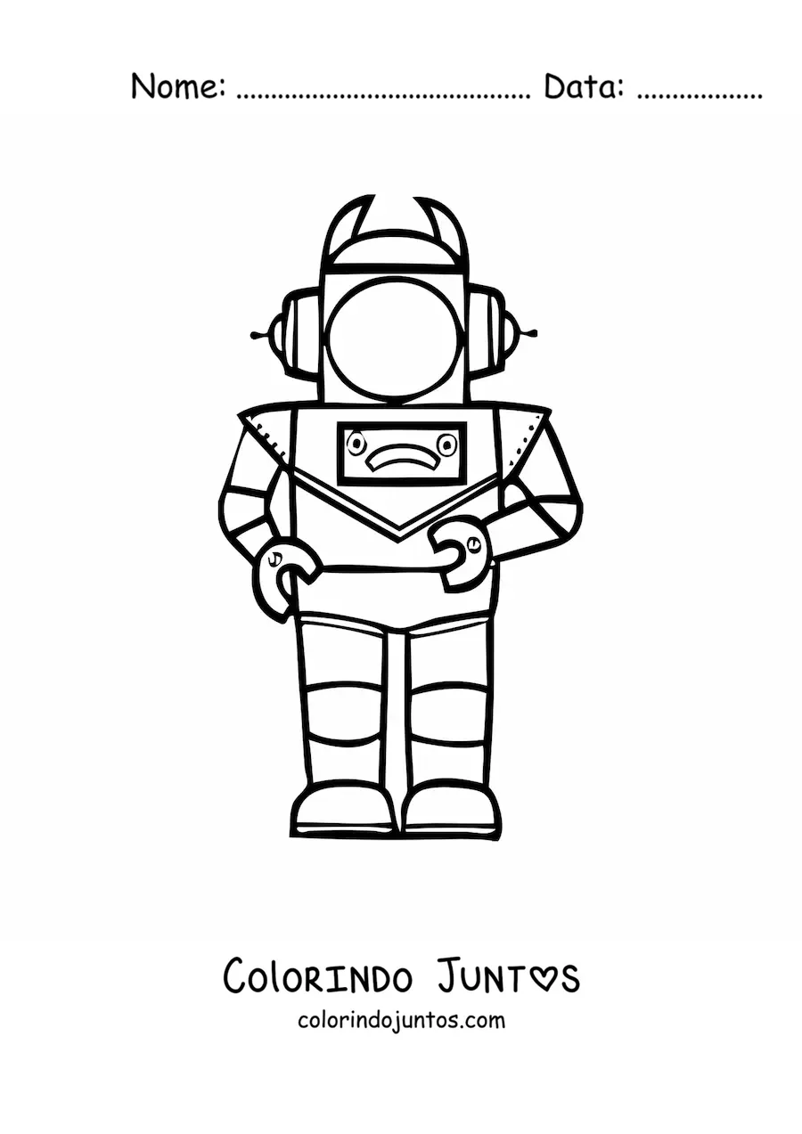 Desenho para colorir de um robo do espaco