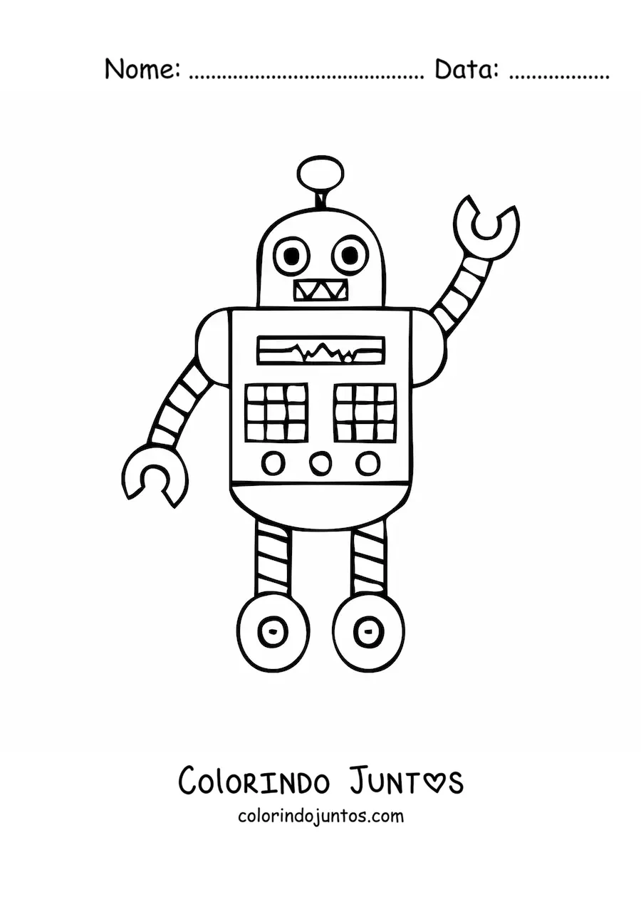 Desenho para colorir de um robo animado