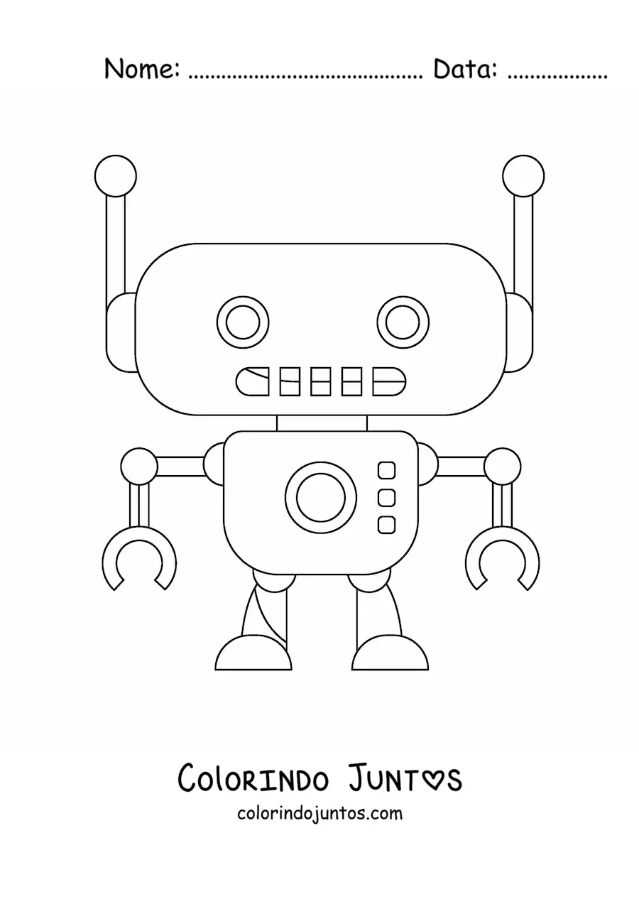Desenho para colorir de um robo pequeno