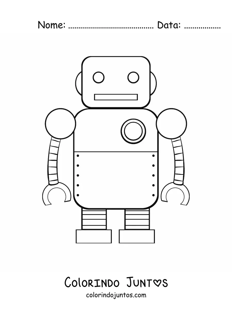 Desenho para colorir de um robo infantil grande