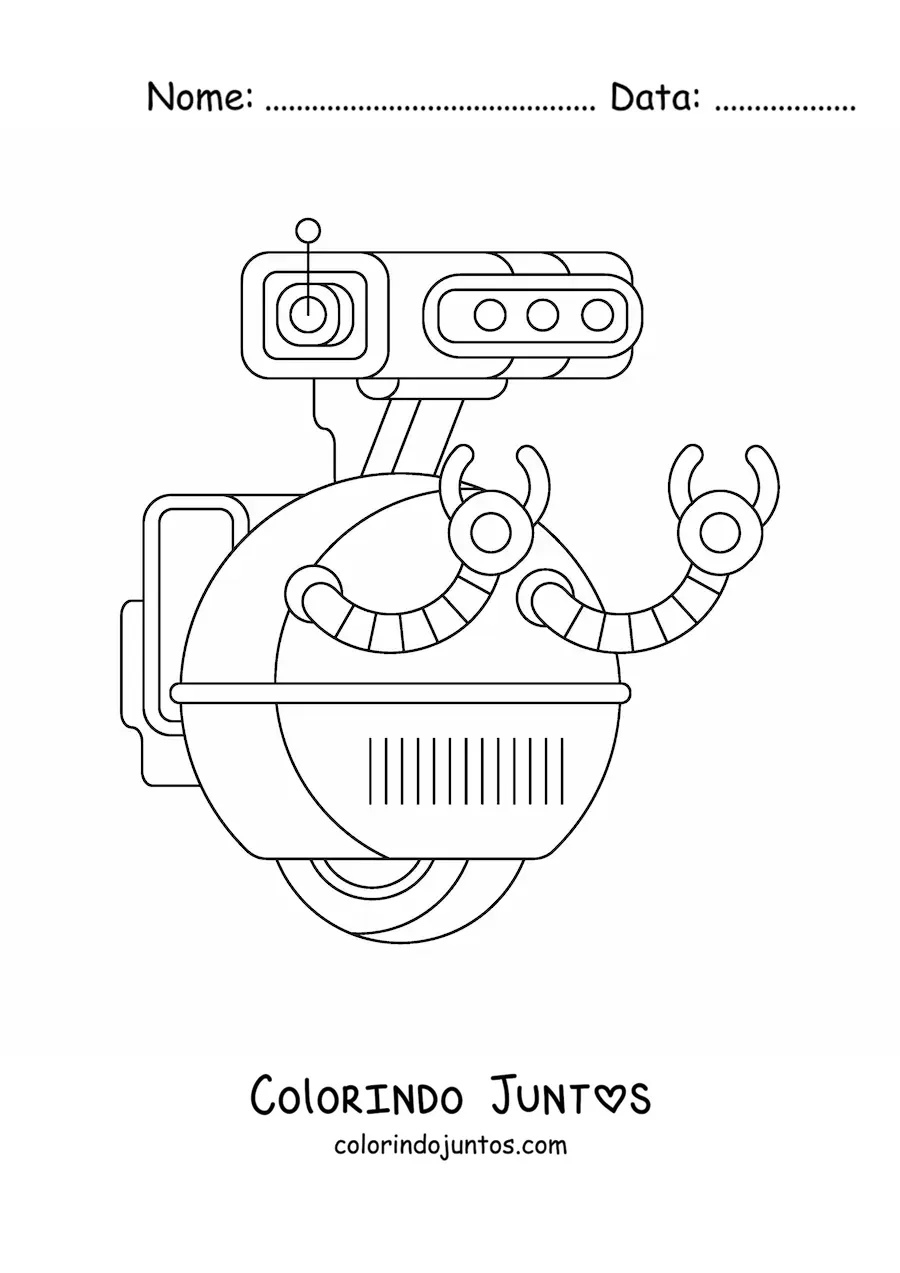 Desenho para colorir de um robo do futuro