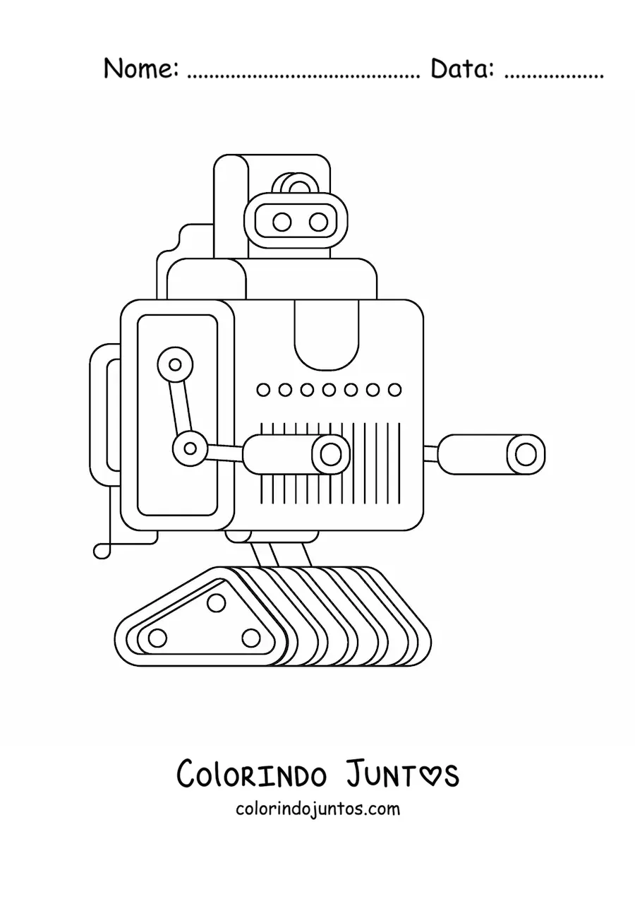 Desenho para colorir de um robo com armas