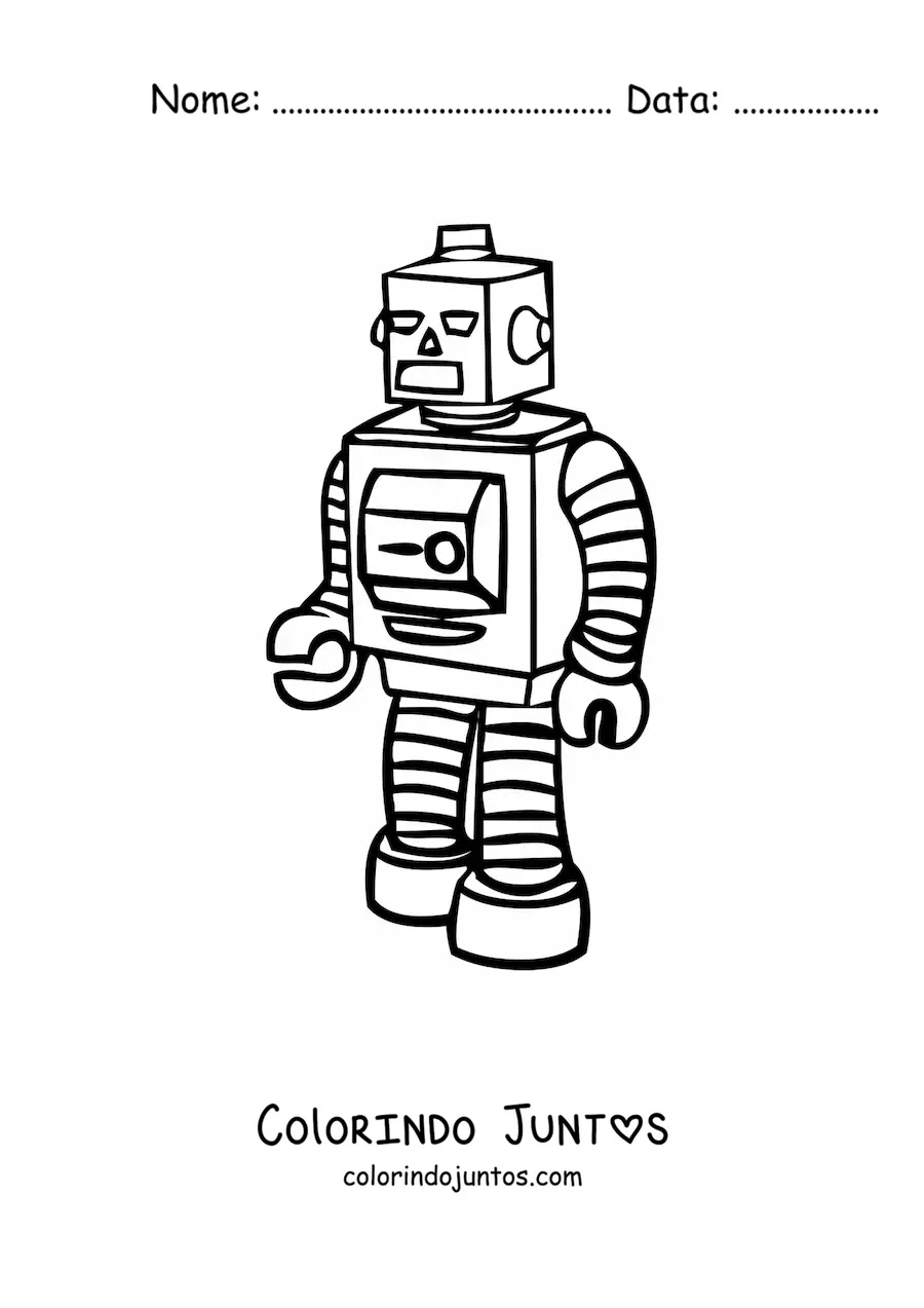 Desenho para colorir de um robo dos anos 80