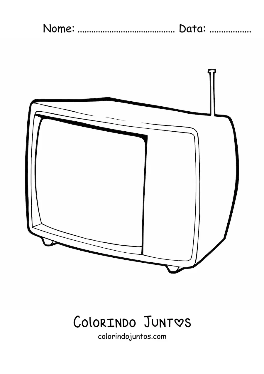Desenho para colorir de uma televisao