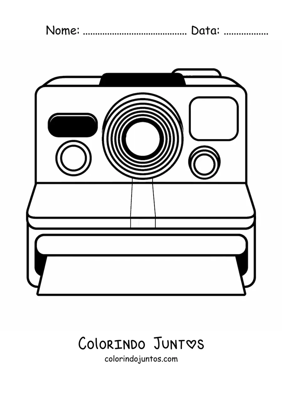 Desenho para colorir de uma camera Polaroid antiga