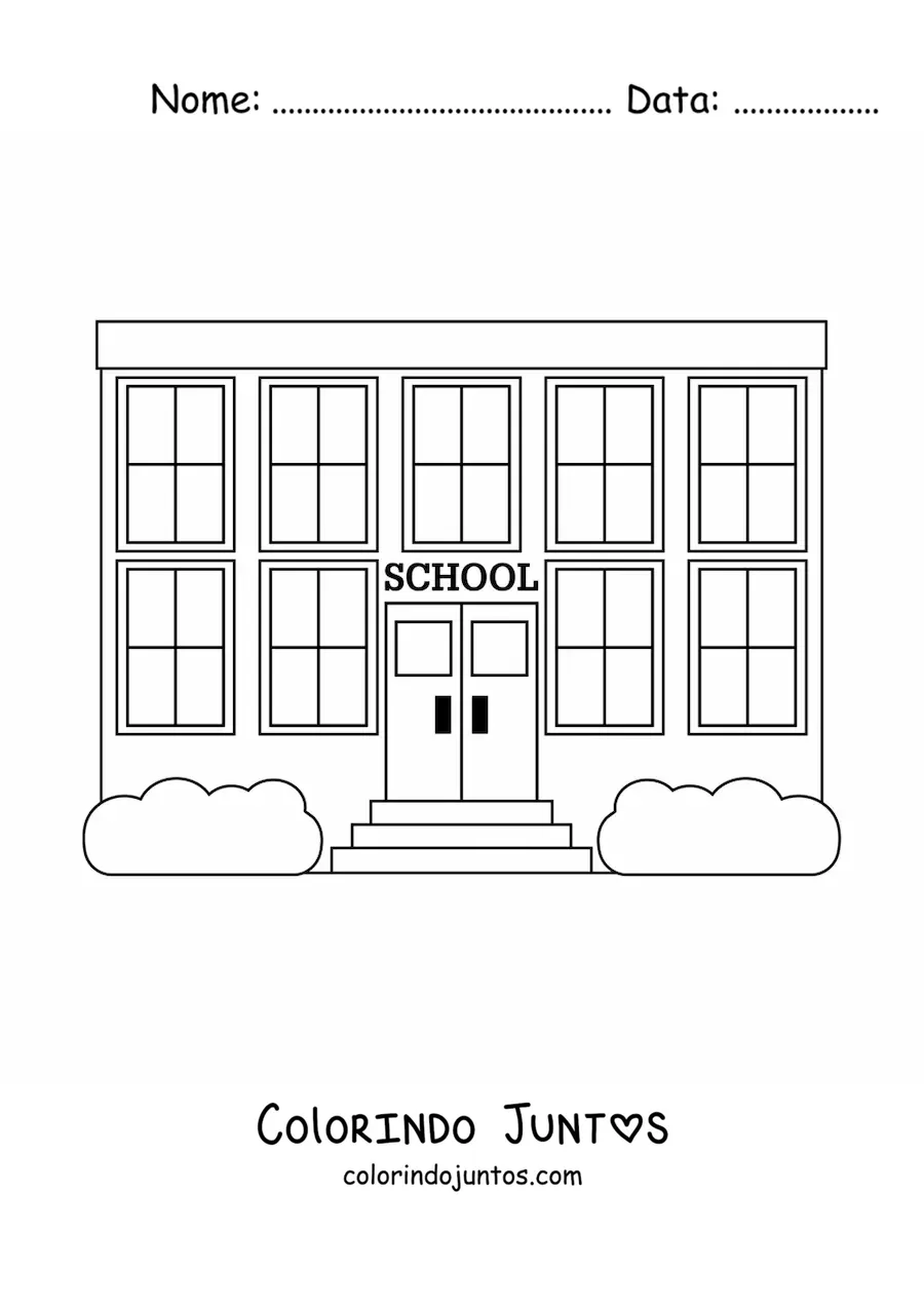 Desenho para colorir de um colegio