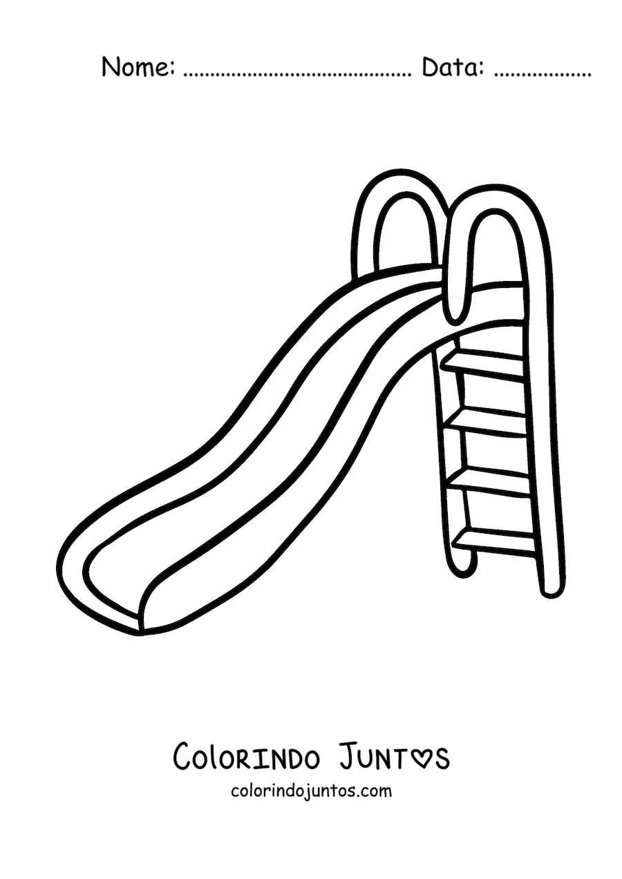 Desenho para colorir de um escorregador
