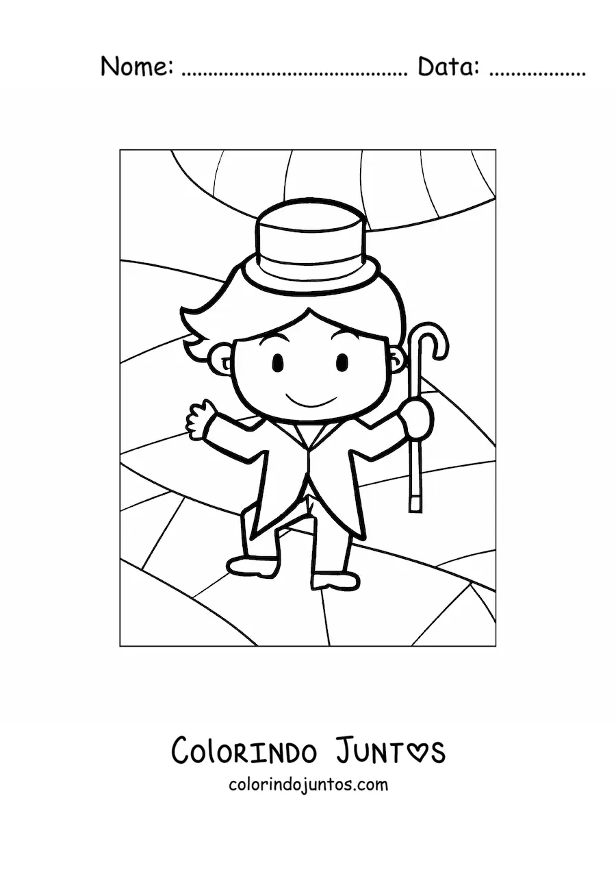 Desenho para colorir de um mágico
