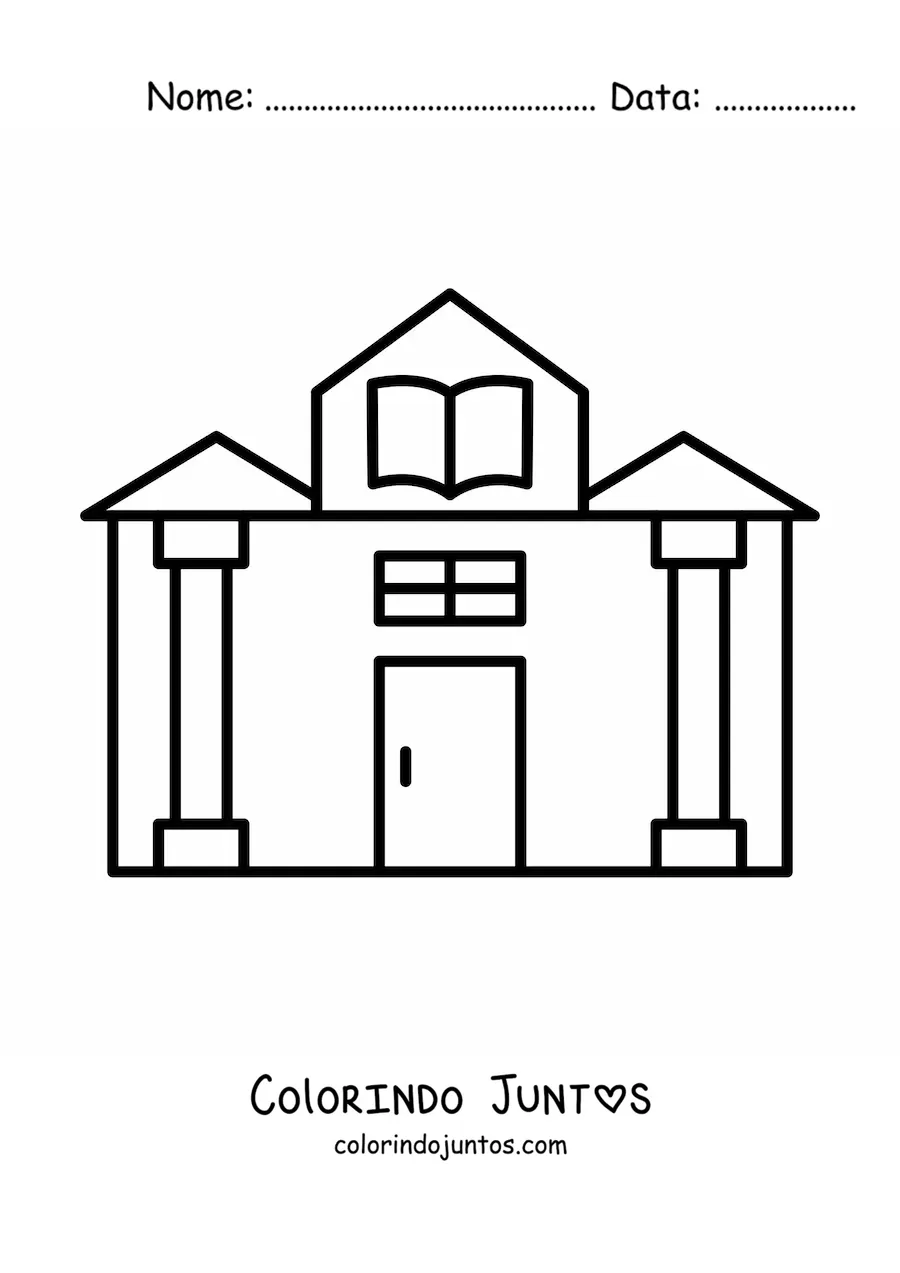 Desenho para colorir de uma biblioteca simples