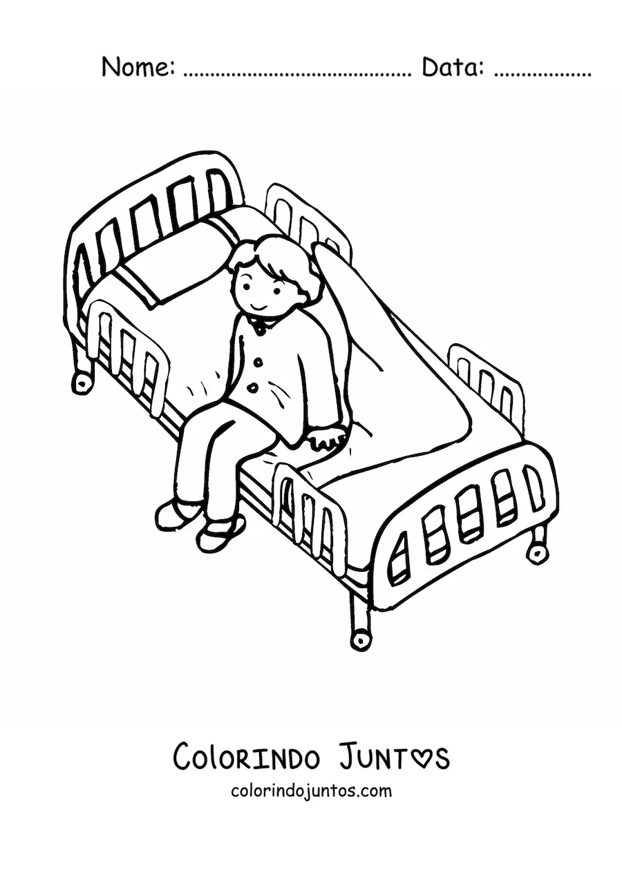 Desenho para colorir de um paciente do hospital