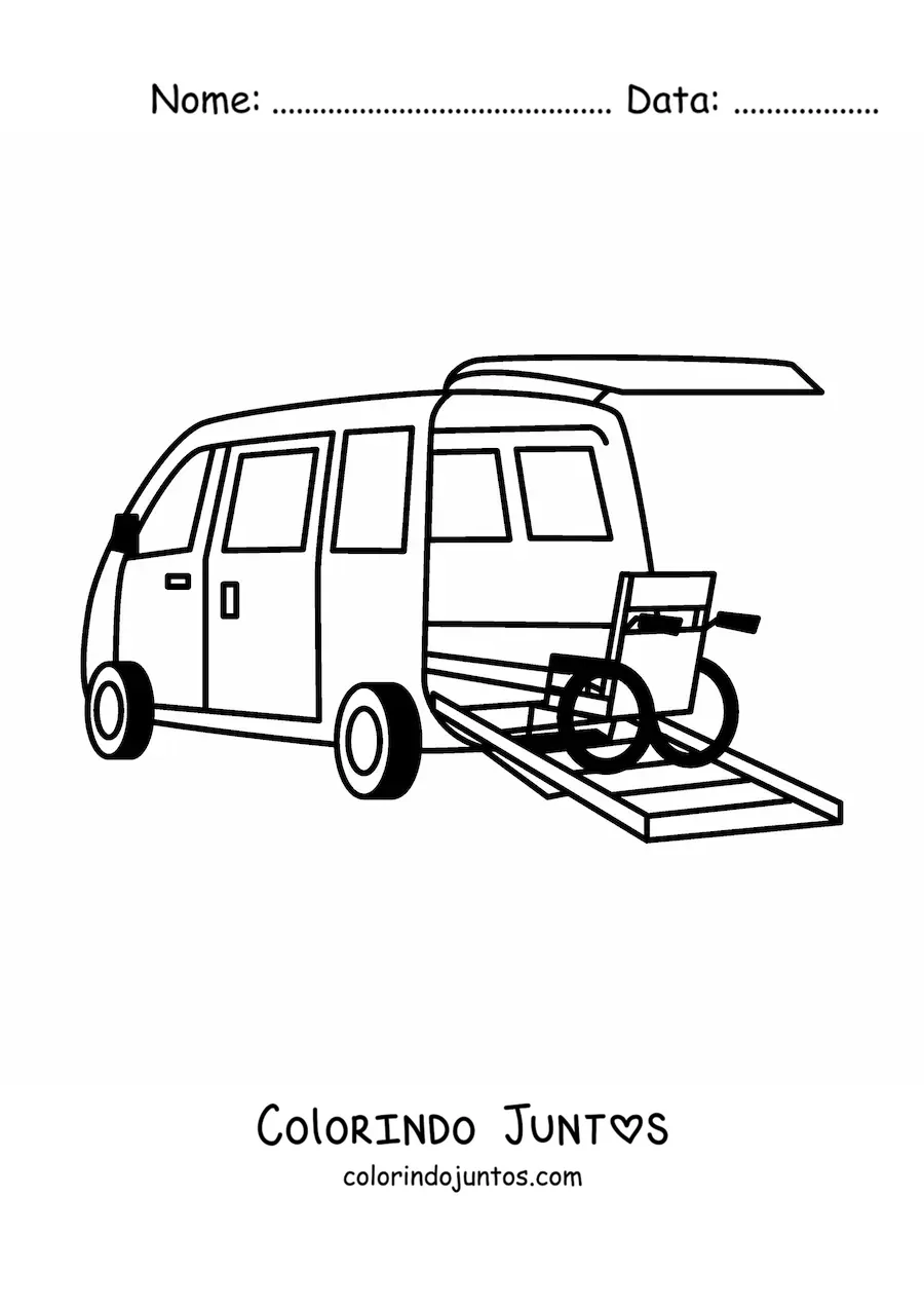 Desenho para colorir da ambulância do hospital