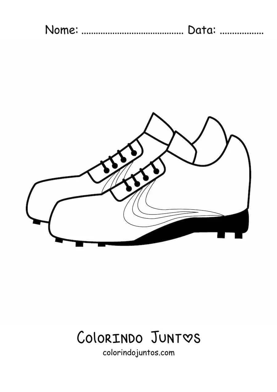 Desenho para colorir de um par de chuteiras de futebol