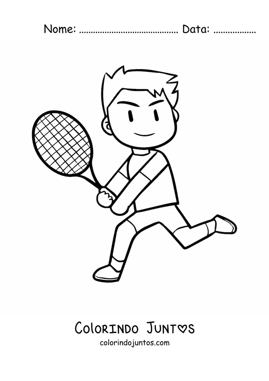 Desenho para colorir de um tenista