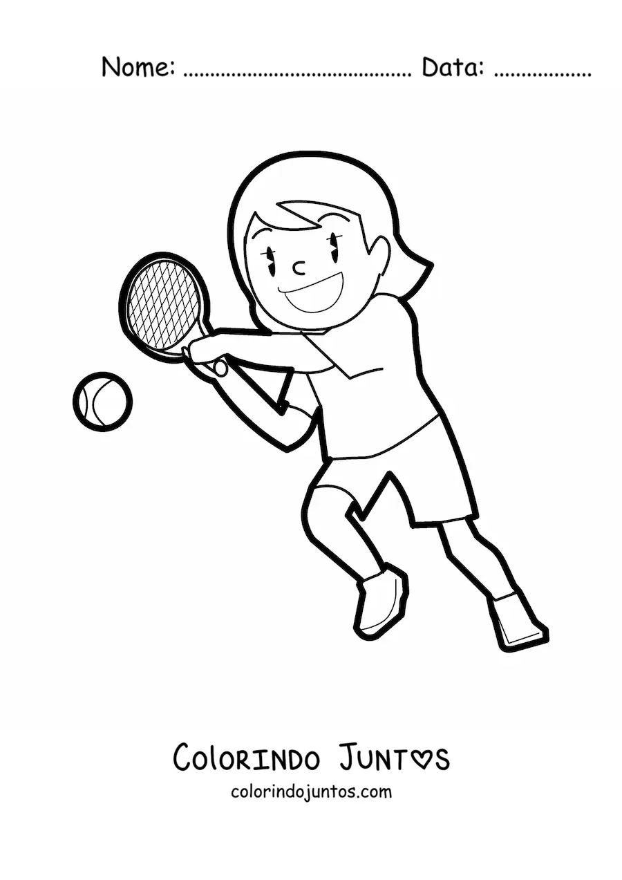 Desenho para colorir de uma tenista