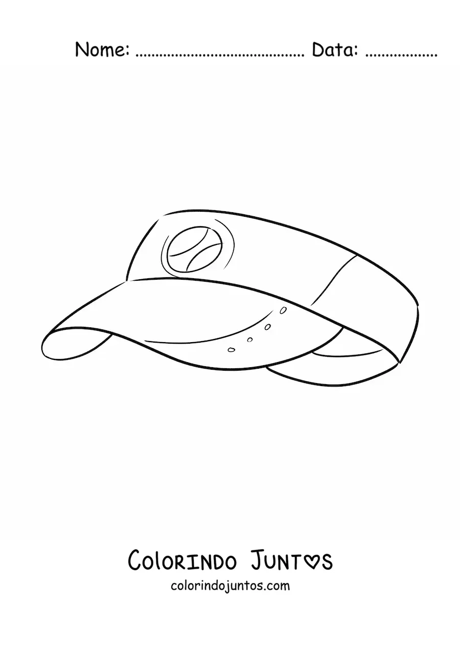Desenho para colorir de uma viseira de tenista