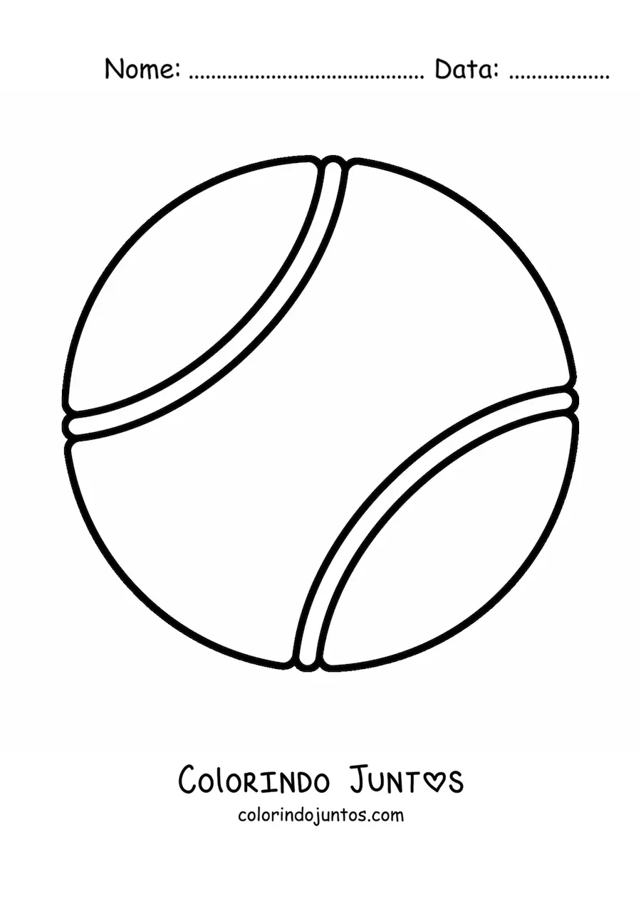 Desenho para colorir de uma bola de tênis
