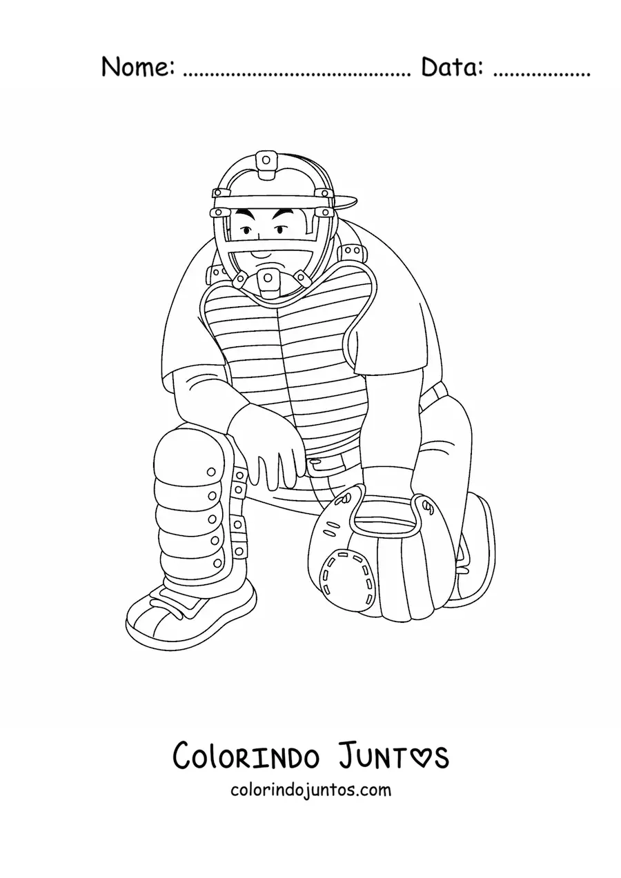 Desenho para colorir de um catcher