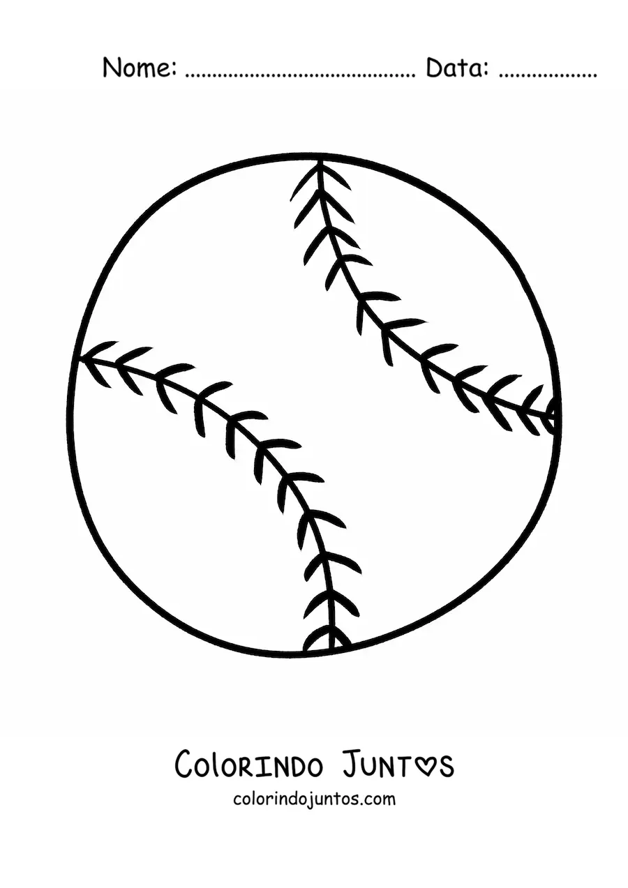 Desenho para colorir de uma bola de beisebol