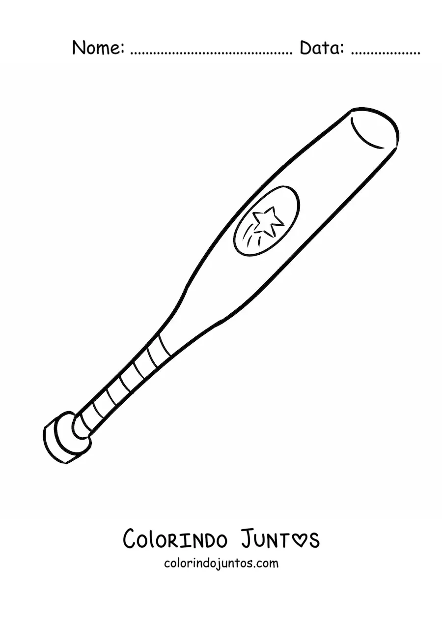 Desenho para colorir de um taco de beisebol