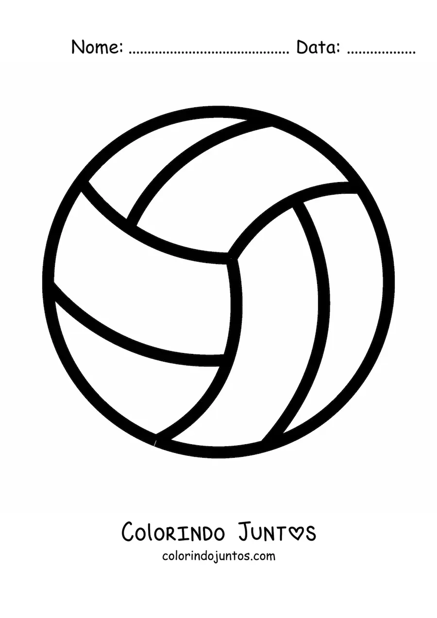 Desenho para colorir de uma bola de vôlei