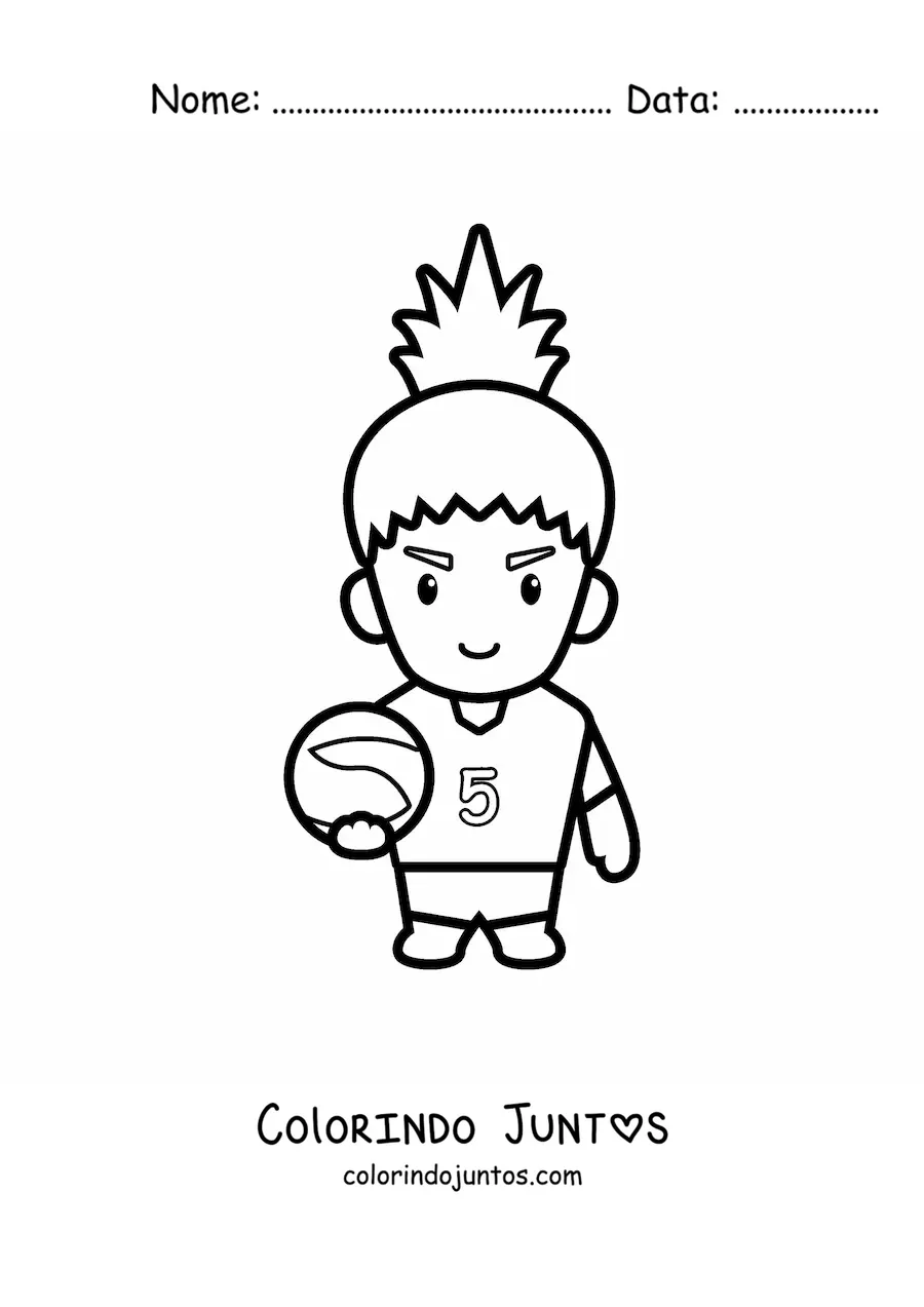 Desenho para colorir de um jogador de vôlei