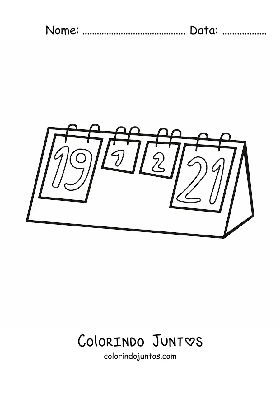 Desenho para colorir de um placar de vôlei
