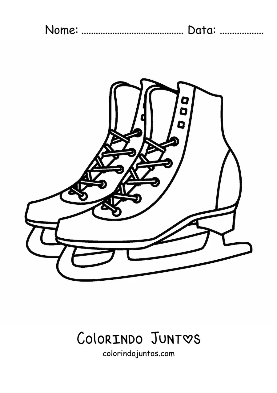 Desenho para colorir de um par de patins de gelo