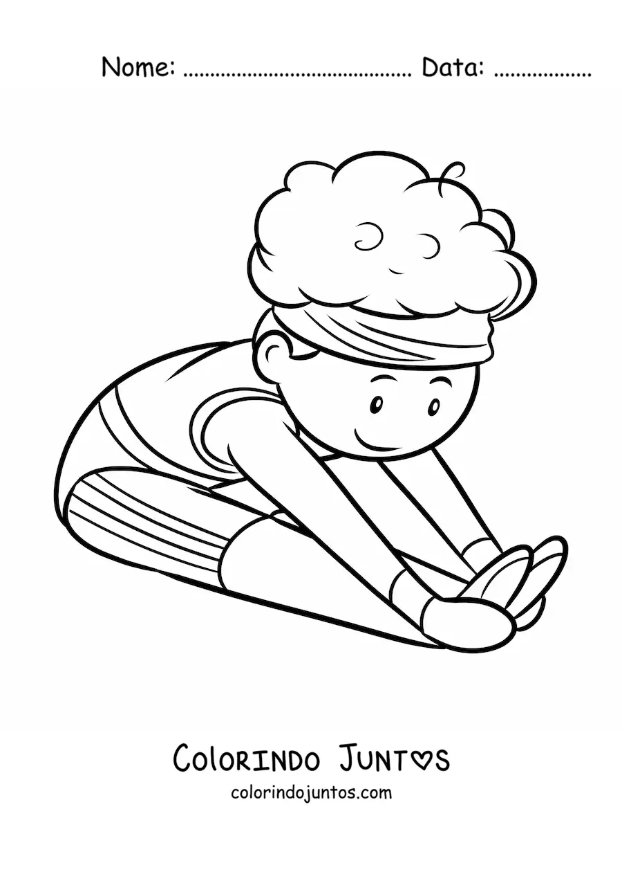 Desenho para colorir de um menino ginasta