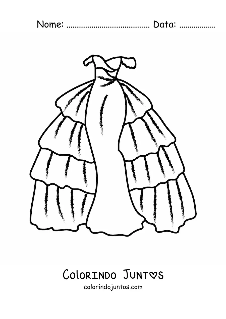 Desenho para colorir de um vestido elegante