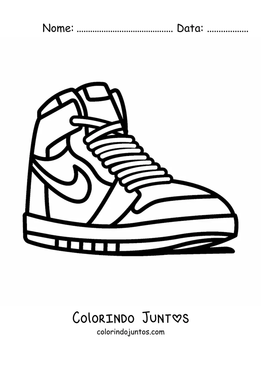 Desenho para colorir de um par de tênis modelo Air Jordan da Nike